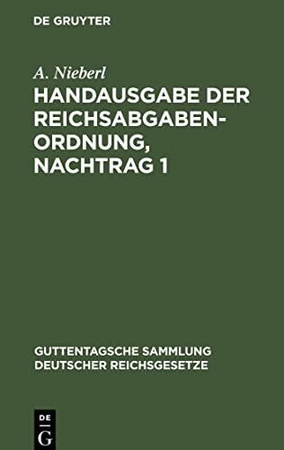 Handausgabe der Reichsabgabenordnung, Nachtrag 1