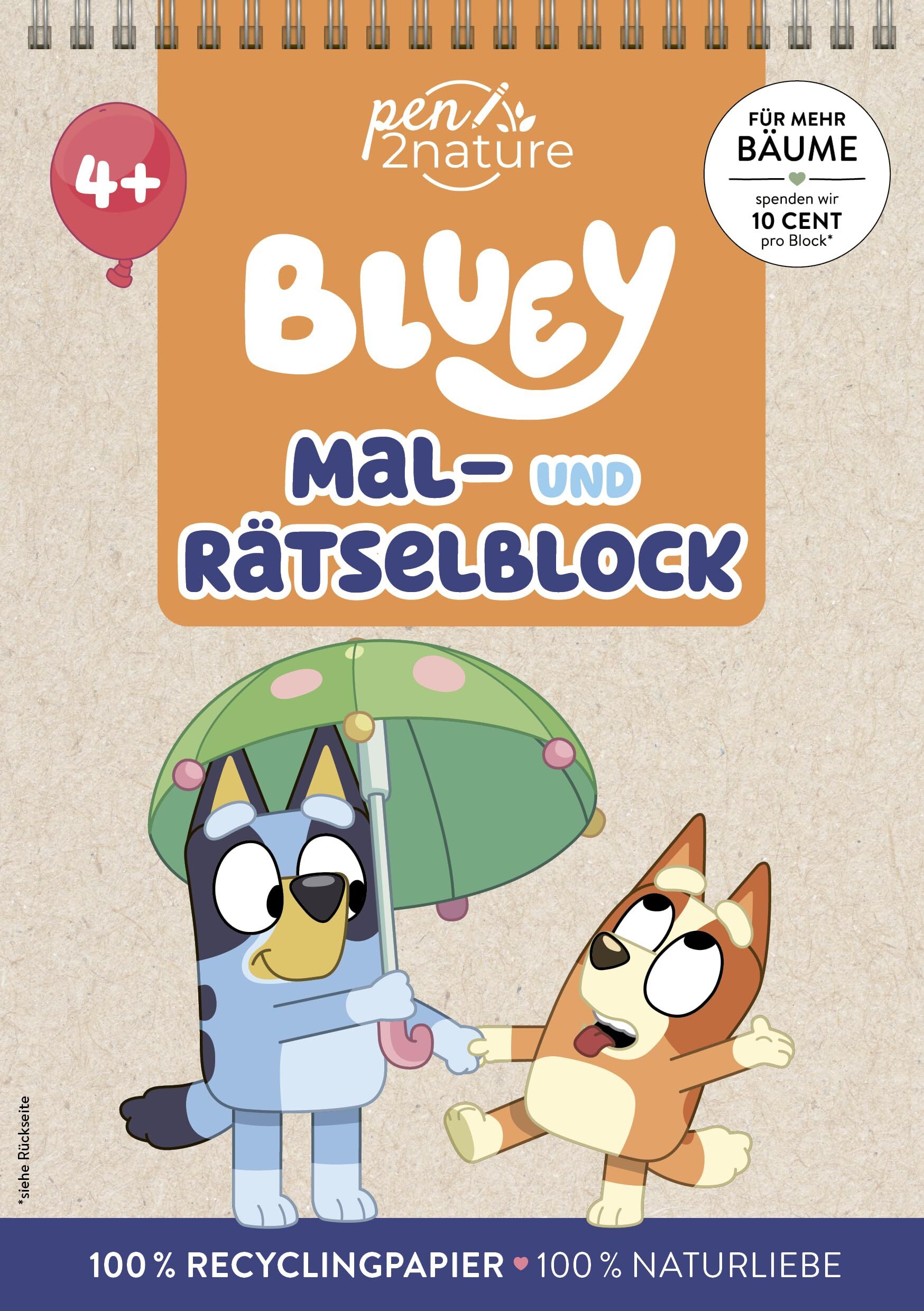 Pen2nature: Bluey Mal- und Rätselblock für Kinder ab 4 Jahren