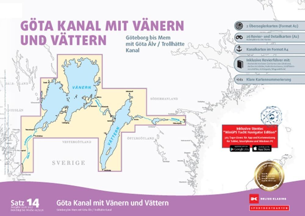 Sportbootkarten Satz 14: Göta Kanal mit Vänern und Vättern (Ausgabe ...