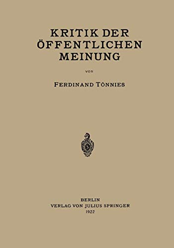 Kritik der Öffentlichen Meinung (German Edition)
