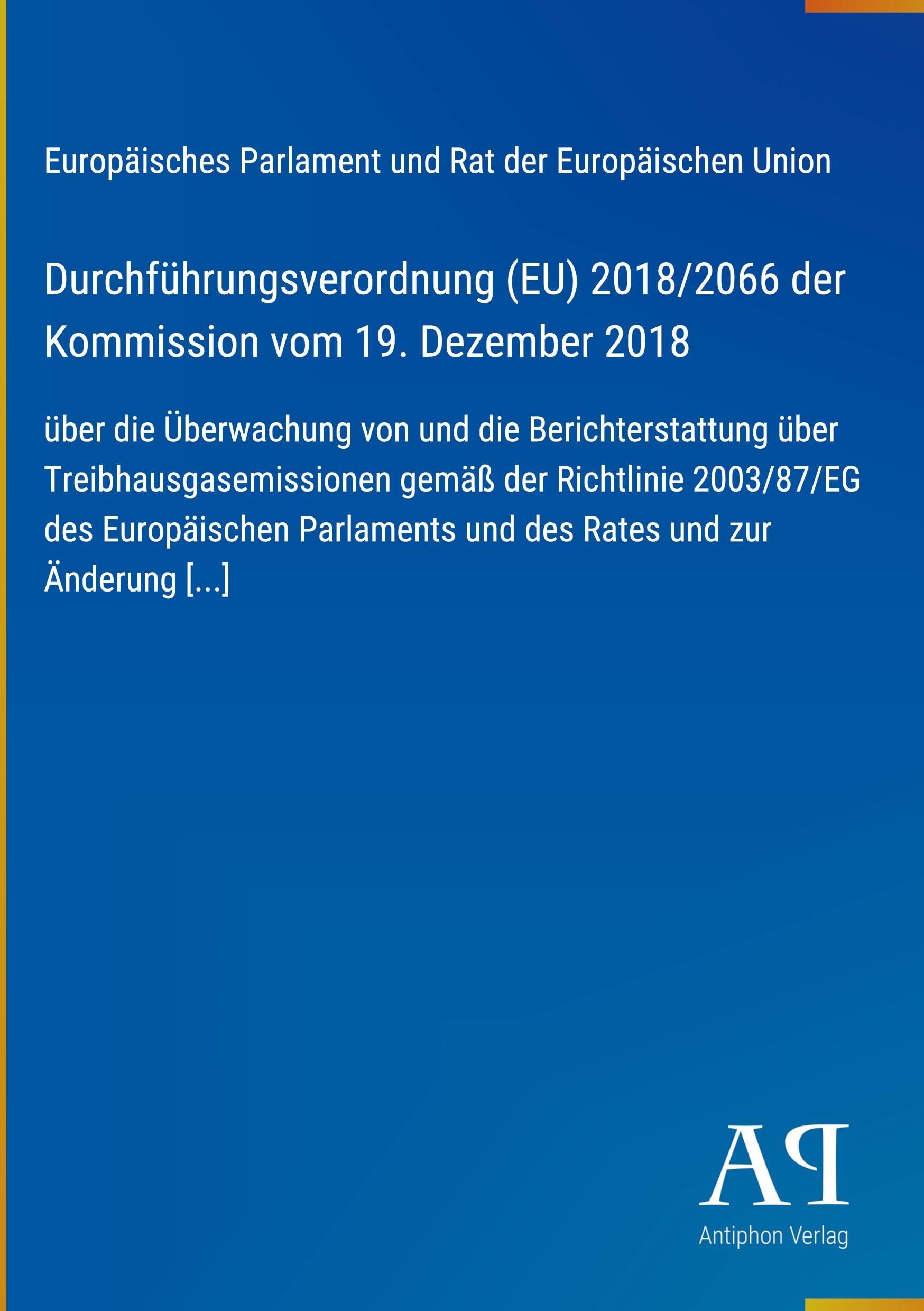 Durchführungsverordnung (EU) 2018/2066 der Kommission vom 19. Dezember 2018