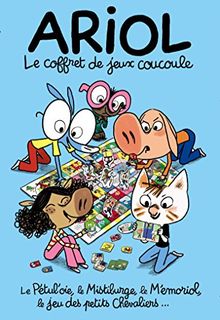 Ariol : le coffret de jeux coucoule : le Pétul'oie, le Mistiburge, le Mémoriol, le jeu des petits chevaliers...