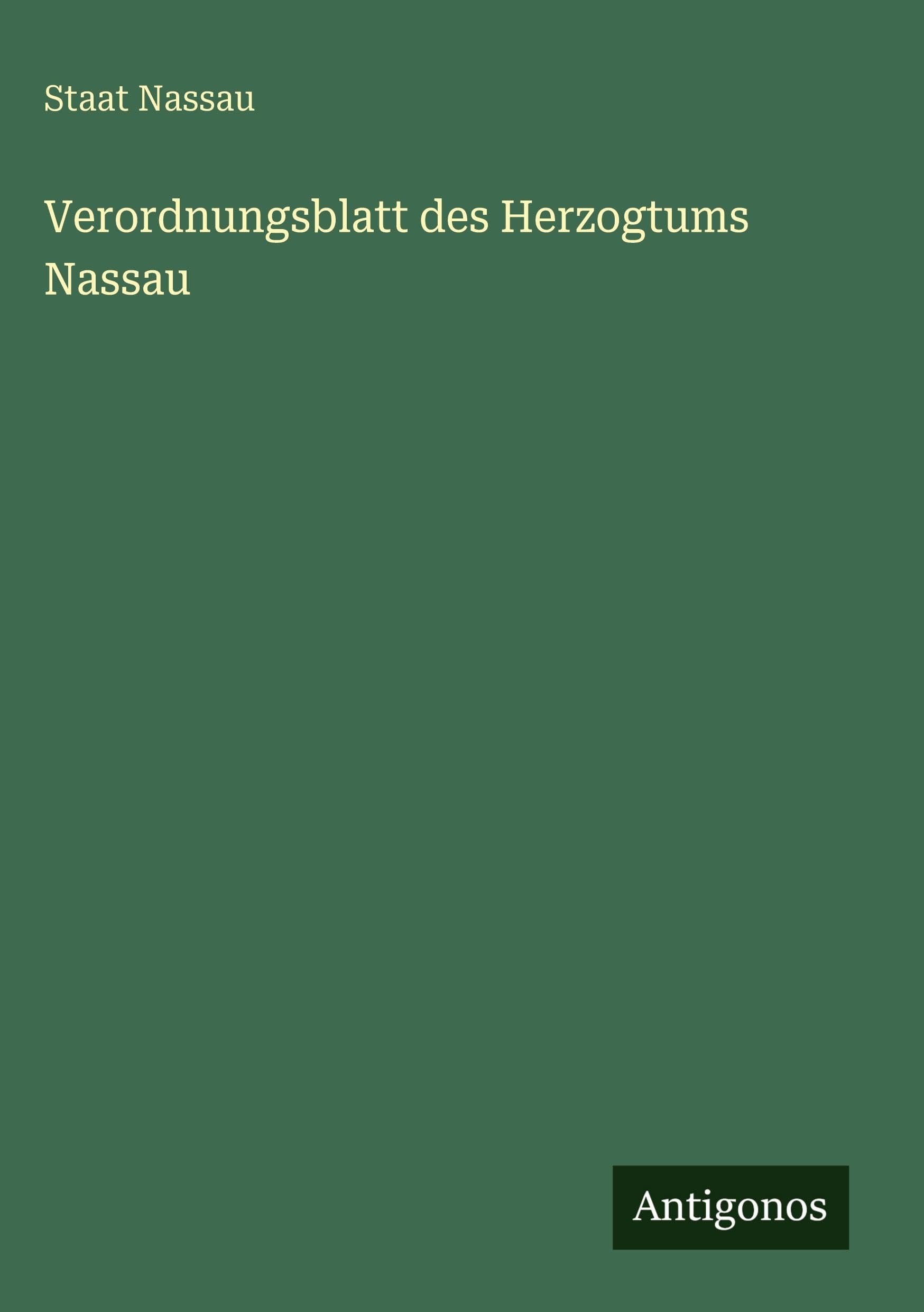 Verordnungsblatt des Herzogtums Nassau