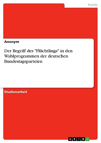 Der Begriff des Flüchtlings in den Wahlprogrammen der deutschen Bundestagsparteien