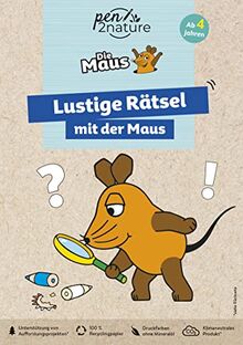 Lustige Rätsel mit der Maus. Bunter Rätselblock für Kinder ab 4 Jahren: Nachhaltiger Rätselspaß auf Recyclingpapier. Für kleine Fans der Sendung mit der Maus (pen2nature kids)