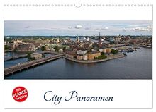 City - Panoramen (Wandkalender 2023 DIN A3 quer), Calvendo Monatskalender