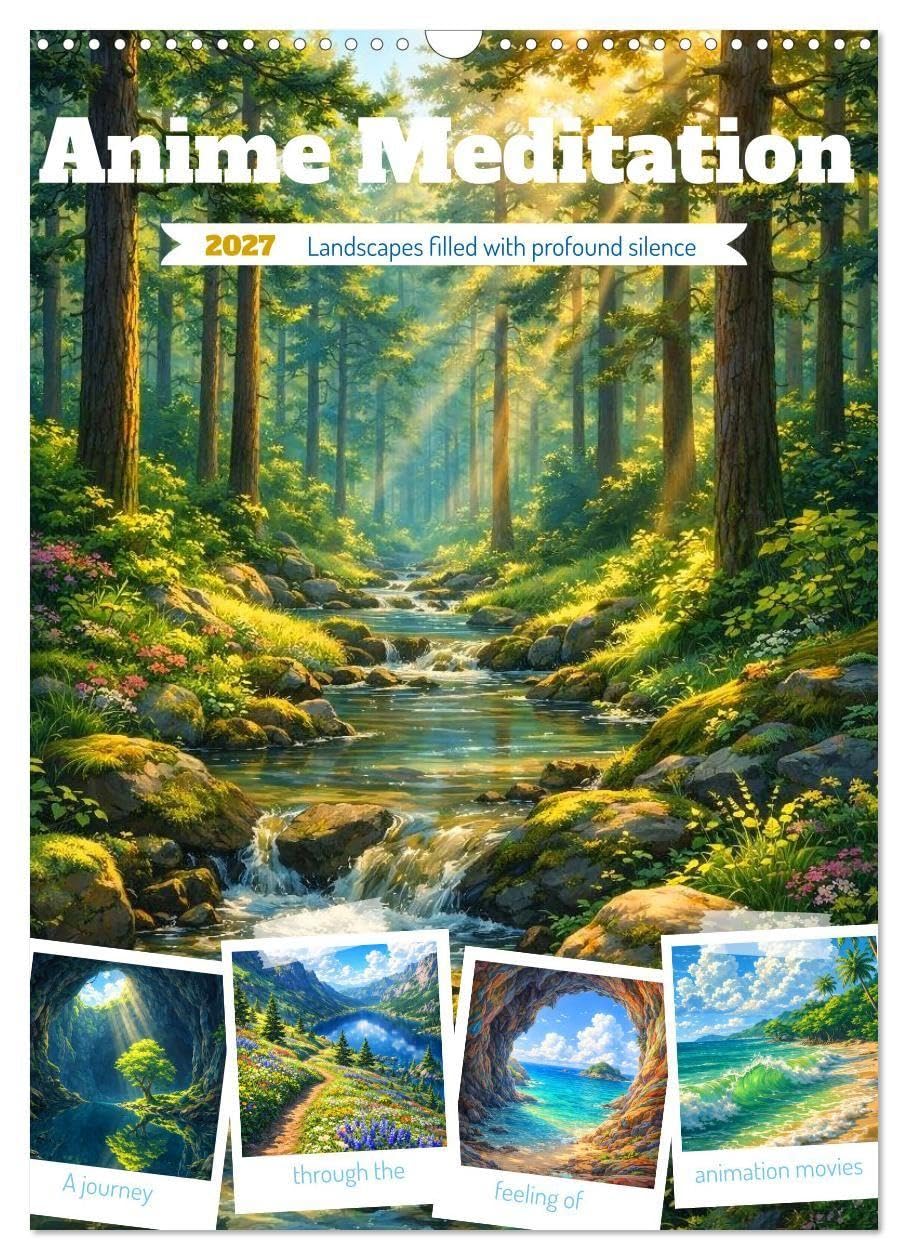 Anime Meditation (Wall Calendar 2027 DIN A3 portrait), CALVENDO 12 Month Wall Calendar: A calendar filled with quiet anime moments, in which ... of respite between scenes. (CALVENDO Nature)