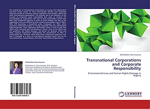 Transnational Corporations and Corporate Responsibility: Environmental Law and Human Rights Damage in Nigeria