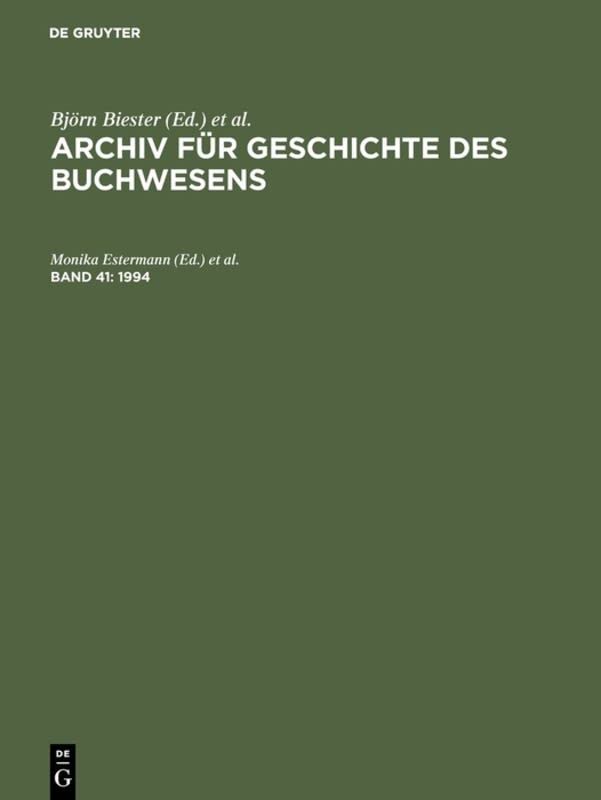 1994 (Archiv für Geschichte des Buchwesens)