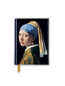 Premium Notizbuch DIN A6: Johannes Vermeer, Das Mädchen mit dem Perlenohrring: Unser hochwertiges, liniertes Blankbook mit festem, künstlerisch geprägtem Einband und Magnetverschluss