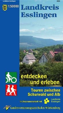 Esslingen Landkreiskarte 1 : 50 000: Touren zwischen Schurwald und Alb