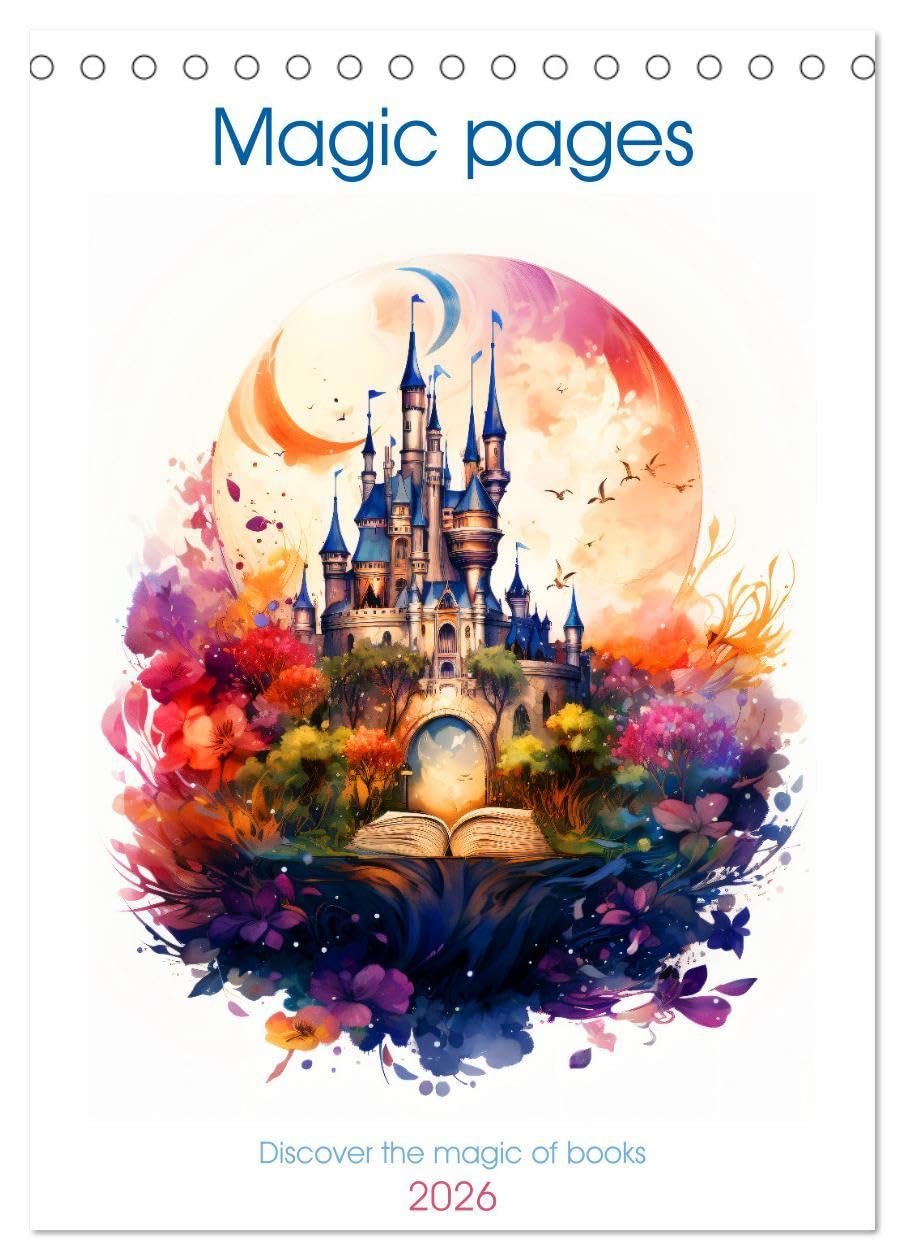 Magic pages - Discover the magic of books (Desk Calendar 2026 DIN A5 portrait), CALVENDO 12 Month DeskCalendar: Be enchanted by 12 views that will ... adventure in fantastic worlds every month.
