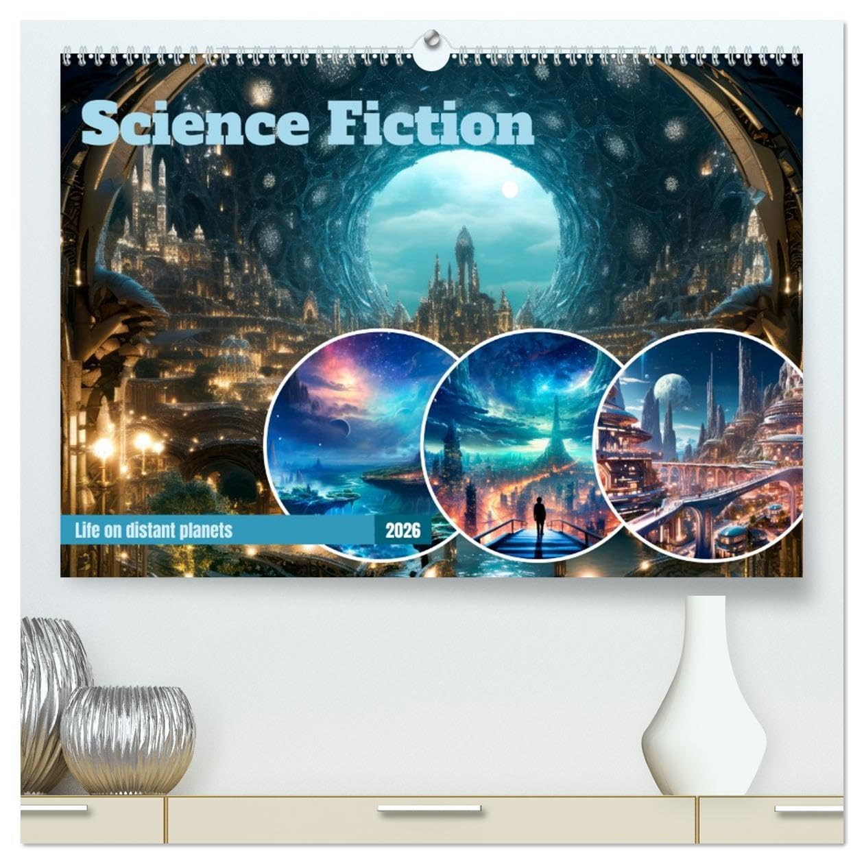 SCIENCE FICTION Life on distant planets (High Quality Premium Wall Calendar 2026 DIN A2 landscape),CALVENDO 12 Month Wall Calendar: Futuristic scenes from space