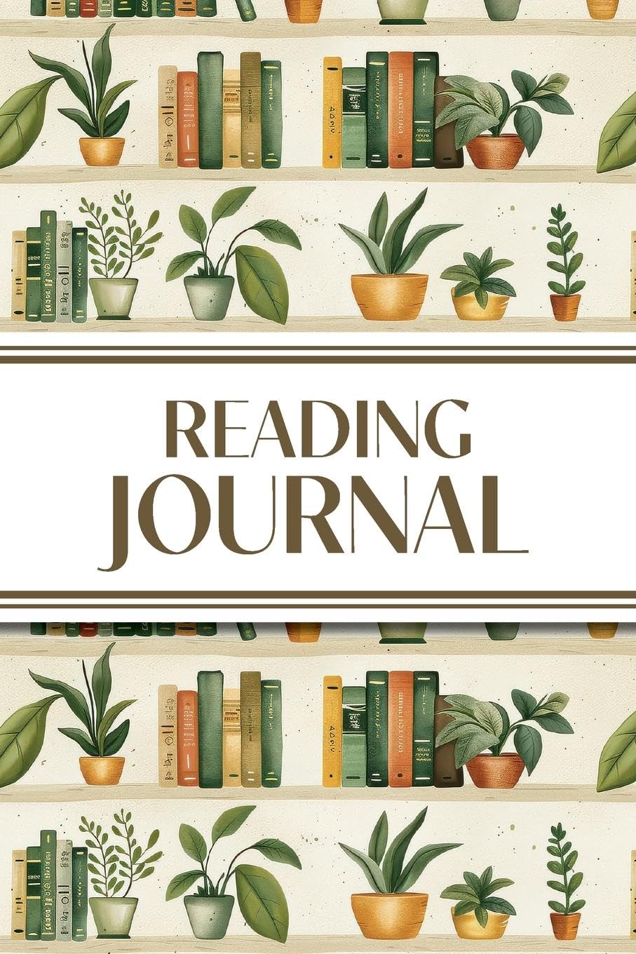 Reading Journal (Bookshelves with Greenery): 6x9 Book Lover's Diary; Book/Series Reviews, Reading Tracker, Favorite Book List, Favorite Quotes, Reading Challenges, and More!