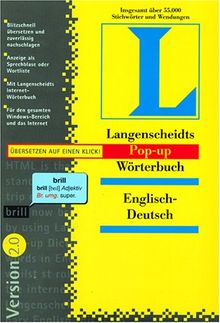 Langenscheidts Pop-up-Wörterbuch 2.0 Englisch-Deutsch, 1 CD-ROM Lesen, klicken und verstehen. Für Windows 95/NT 4.0. Rund 55.000 Stichwörter u. Wendungen