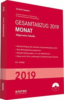 Tabelle, Gesamtabzug 2019 Monat: Bundesweit gültige Ausgabe