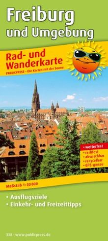 Rad- und Wanderkarte Freiburg und Umgebung: Mit Ausflugszielen, Einkehr- & Freizeittipps, wetterfest, reissfest, abwischbar, GPS-genau. 1:50000