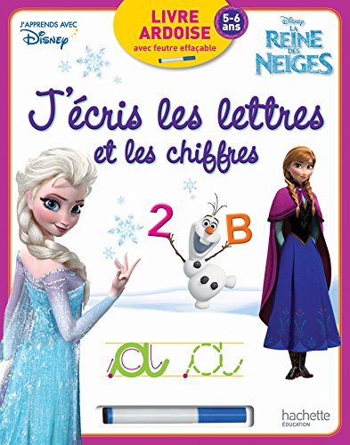J'ecris les lettres et les chiffres avec la reine des neiges : Contient : 1 ardoise