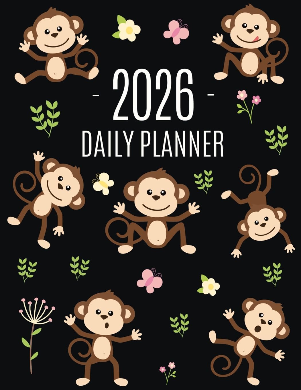 Monkey Planner 2026: Cute Year Organizer with Adorable Apes | For an Easy Overview of All Your Appointments! | Jungle Animal Scheduler: January-December (12 Months)