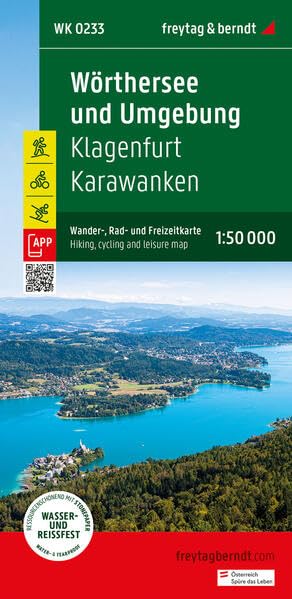 Wörthersee und Umgebung, Wander-, Rad- und Freizeitkarte 1:50.000, freytag & berndt, WK 0233: Klagenfurt - Karawanken, mit APP, wasserfest und reißfest (freytag & berndt Wander-Rad-Freizeitkarten)