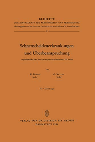 Sehnenscheidenerkrankungen und Überbeanspruchung: Ergebnisbericht über den Auftrag des Bundesministers für Arbeit (Beihefte zum Zentralblatt für Arbeitsmedizin und Arbeitsschutz)