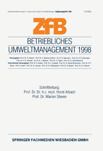 Betriebliches Umweltmanagement 1998 (ZfB Special Issue)