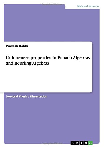 Uniqueness properties in Banach Algebras and Beurling Algebras