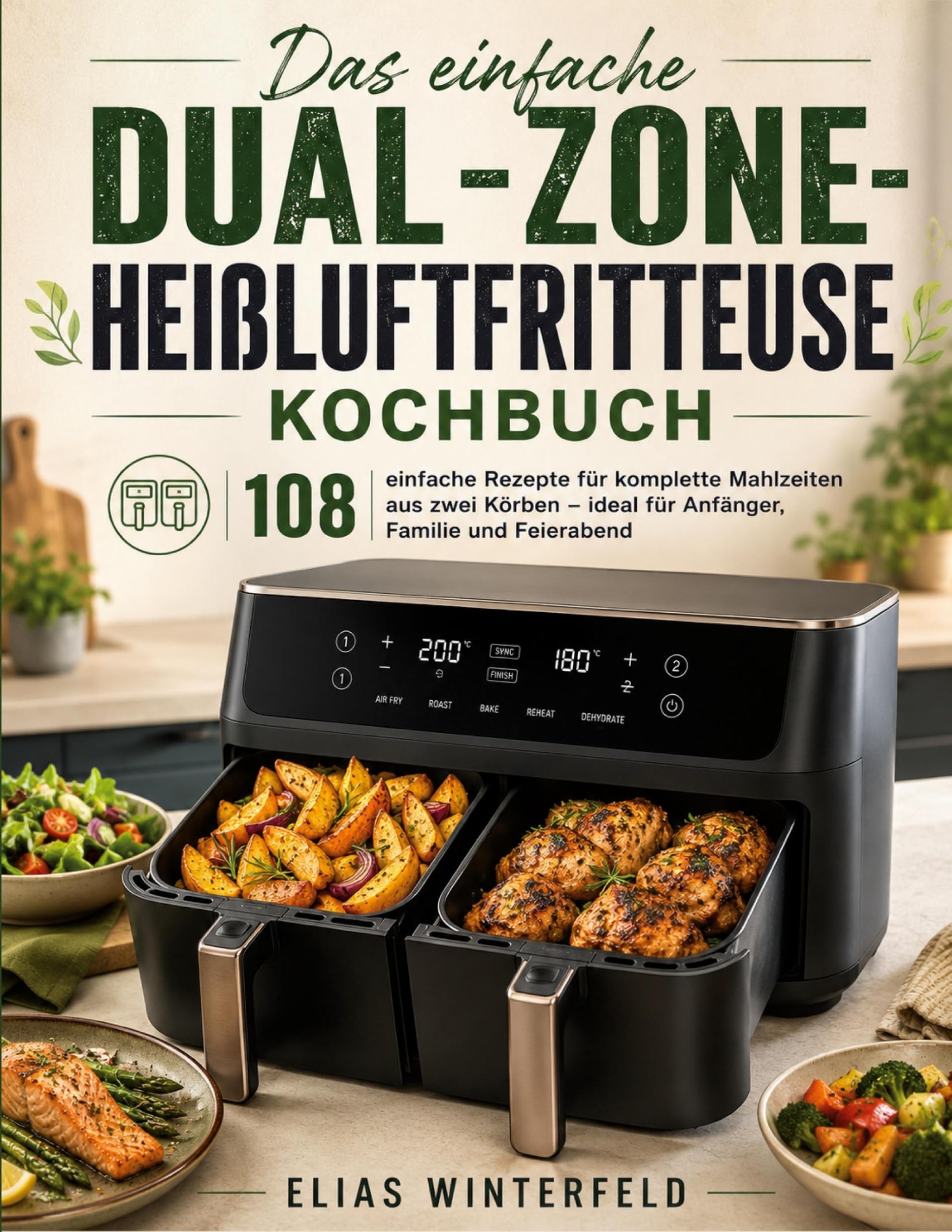 Das einfache Dual-Zone-Heißluftfritteuse Kochbuch: 108 einfache Rezepte für komplette Mahlzeiten aus zwei Körben - ideal für Anfänger, Familie und Feierabend
