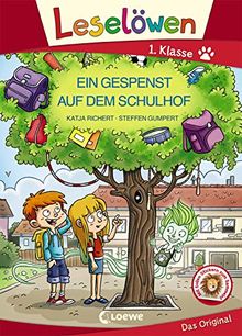 Leselöwen 1. Klasse - Ein Gespenst auf dem Schulhof: Erstlesebuch Kinder ab 6 Jahre - Mit Großbuchstaben für Leseanfänger