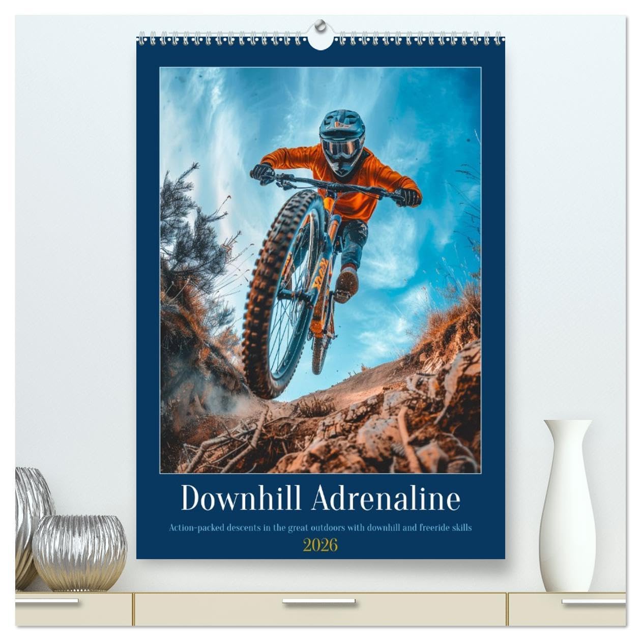 Downhill Adrenaline (High Quality Premium Wall Calendar 2026 DIN A2 portrait),CALVENDO 12 Month Wall Calendar: Experience the thrill of downhill biking every month