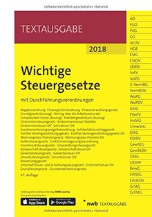 Wichtige Steuergesetze: mit Durchführungsverordnungen. (Textausgabe)