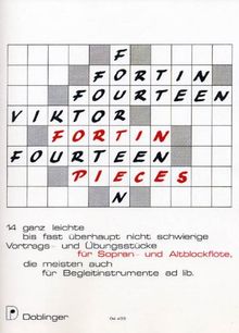 Fortin Pieces 14 Ganz Leichte Stuecke. Blockflöte