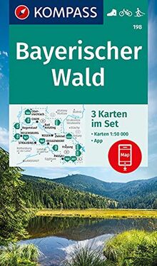 KOMPASS Wanderkarte Bayerischer Wald: 3 Wanderkarten 1:50000 im Set inklusive Karte zur offline Verwendung in der KOMPASS-App. Fahrradfahren. Skitouren. (KOMPASS-Wanderkarten, Band 198)