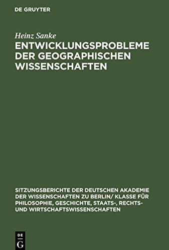 Entwicklungsprobleme der geographischen Wissenschaften