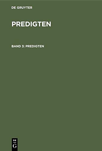 F. Schleiermacher: Predigten. Band 3