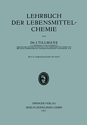 Lehrbuch der Lebensmittel-Chemie