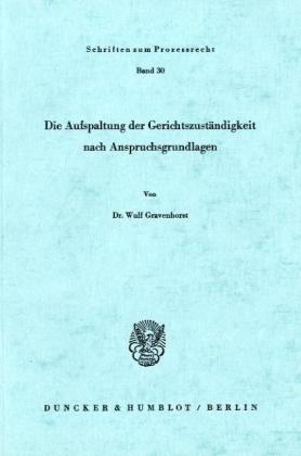 Die Aufspaltung der Gerichtszuständigkeit nach Anspruchsgrundlagen.