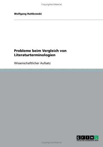 Probleme beim Vergleich von Literaturterminologien