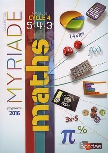 Maths 5e, 4e, 3e : manuel de cycle 4 : programmes 2016