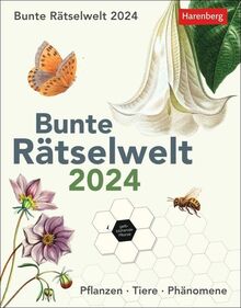 Bunte Rätselwelt Tagesabreißkalender 2024: Pflanzen, Tiere, Phänomene von Harenberg | Buch | Zustand sehr gut