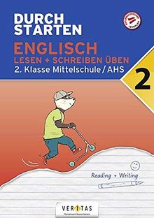 Durchstarten - Englisch Mittelschule/AHS: 2. Klasse - Lesen und Schreiben: Übungsbuch mit Lösungen