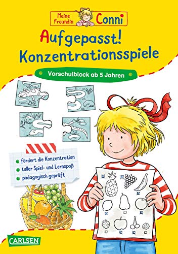 Conni Gelbe Reihe: Aufgepasst! Konzentrationsspiele: Vorschulblock ab 5 Jahren