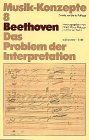 Beethoven. Das Problem der Interpretation (Musik-Konzepte 8) | Buch | Zustand gut