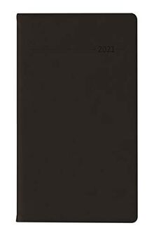 Slimtimer Touch schwarz 2021 - Taschenkalender 9,5x16 cm - seperates Adressheft - Weekly - 128 Seiten - Quer-Planer - Alpha Edition