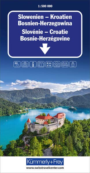 Slowenien - Kroatien - Bosnien-Herzegowina Strassenkarte 1:500 000: mit Sehenswürdigkeiten (Kümmerly+Frey Strassenkarten)