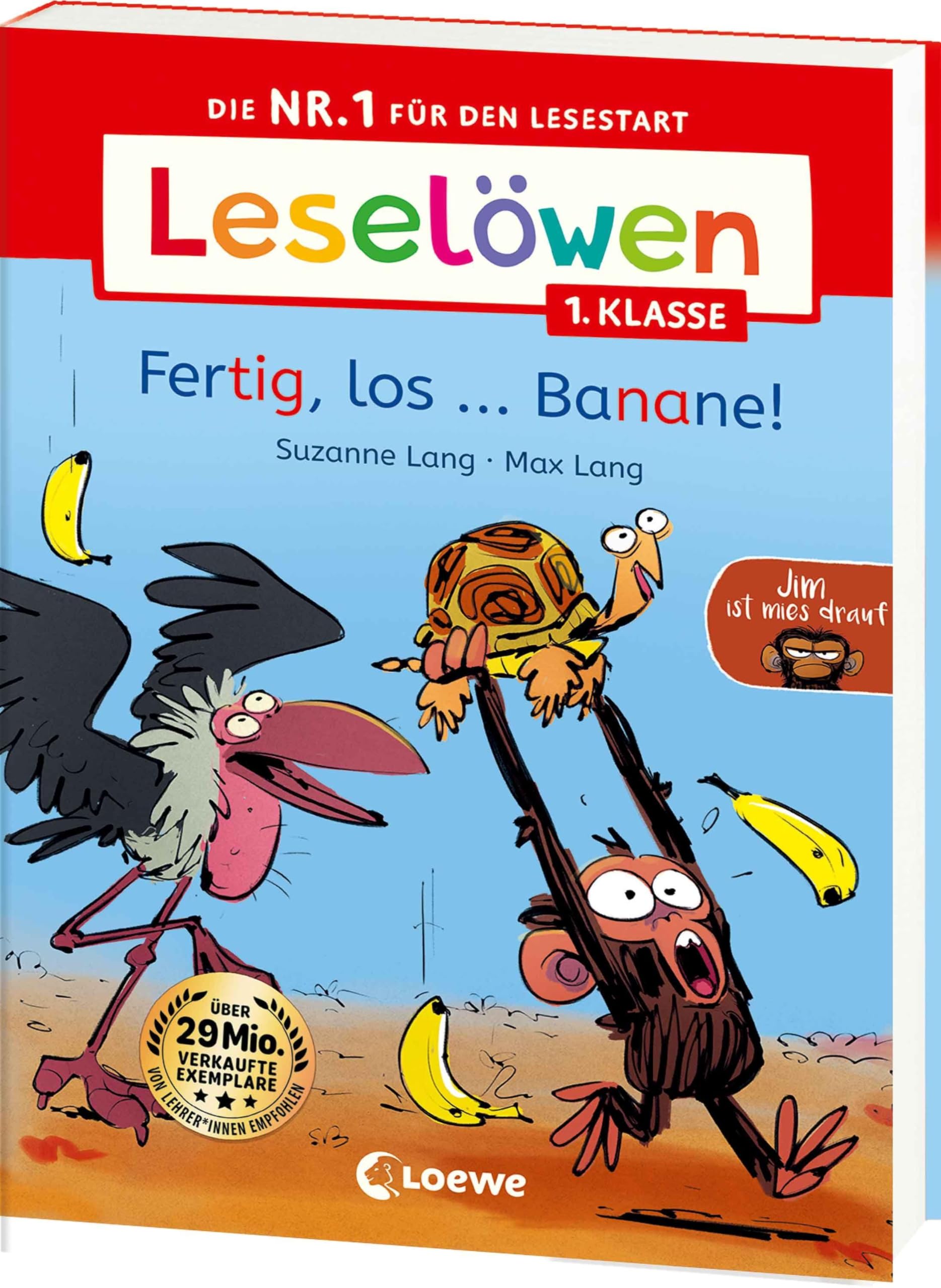 Leselöwen 1. Klasse - Jim ist mies drauf - Fertig, los...Banane!: Auf ins Leseabenteuer! - Die Nr. 1 für den Lesestart jetzt als praktische ... - Erstlesebuch für Kinder ab 6 Jahren