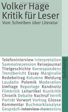 Kritik für Leser: Vom Schreiben über Literatur (suhrkamp taschenbuch)