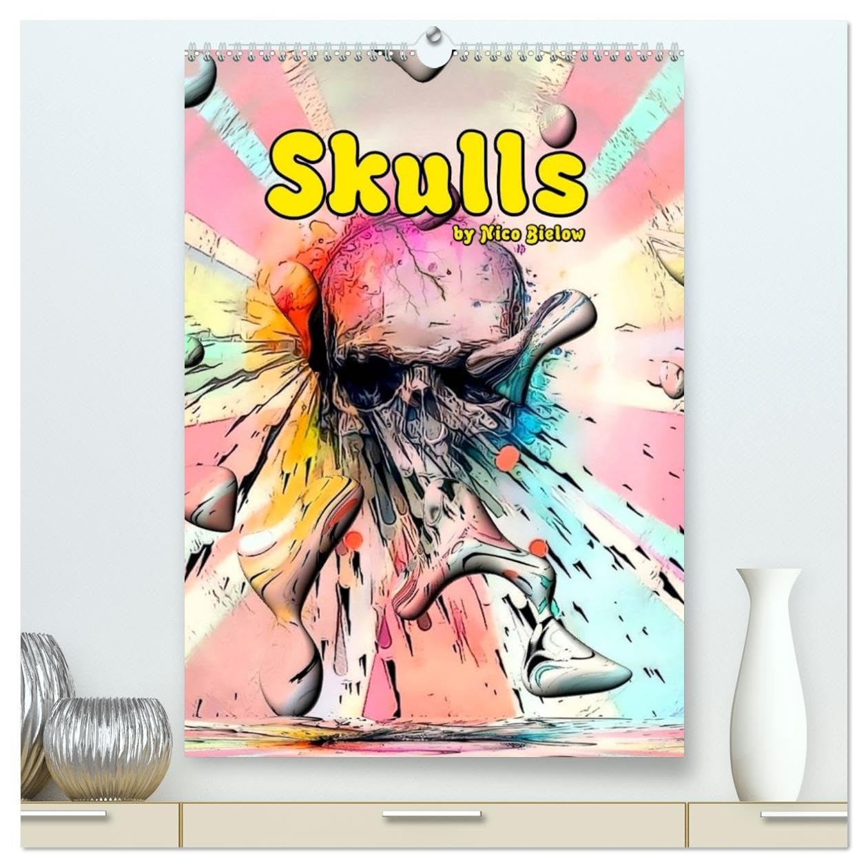 Skulls by Nico Bielow (High Quality Premium Wall Calendar 2026 DIN A2 portrait),CALVENDO 12 Month Wall Calendar: Magical skulls