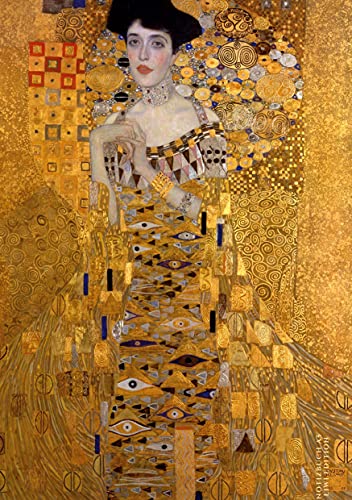 Notizbuch schön gestaltet mit Leseband - A5 Hardcover blanko - Gustav Klimt Adele Bloch-Bauer I - 100 Seiten 90g/m² - FSC Papier: Notebook A5 - Jugendstil - Journal gebunden - Wiener Secession