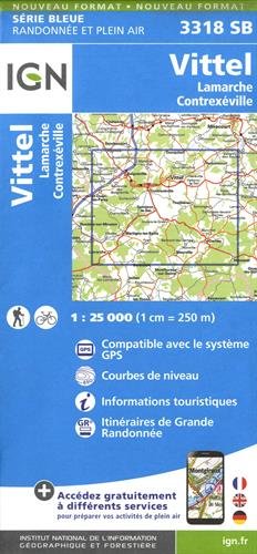 IGN Karte, Serie Bleue Vittel. Lamarche. Contrexéville